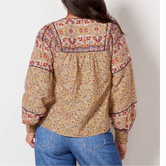 EVEREVE Eva Mixed Floral Peasant Top Medium - Picture 3 of 13